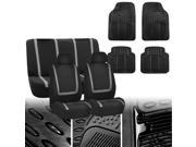 Gray Black Cloth Auto Seat Covers with Black All Weather Floor Mats Cyber Monday Deal