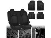 Solid Black Cloth Auto Seat Covers with Black Heavy Duty Floor Mats Cyber Monday Deal
