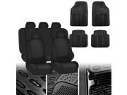 Solid Black Cloth Auto Seat Covers with Black 4pcs Floor Mats Cyber Monday Deal