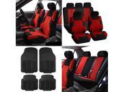 Car SUV VAN seat Covers w Heavy Duty Mats Red