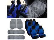 7Seaters 3ROW SUV Blue Seat Covers with Gray Floor Mats For Sedan SUV VAN Truck
