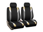 Front Bucket Pair for Auto Vehicle Beige with Dash Pad for Auto Car SUV Van Truck