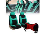 Front Bucket Seat Covers Airbag Compatible Orange With Seat Back Cushion Pad Red for Auto Car SUV Van
