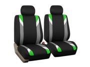 Front Bucket Pair for Auto Vehicle Green with Seat Back Organizer Car SUV Van Truck