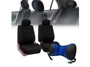 Front Bucket Seat covers Black With Seat Back Cushion Pad Blue for Auto Car SUV Van