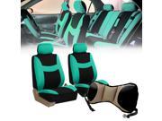 Front Bucket Seat Covers Airbag Compatible Orange With Seat Back Cushion Pad Beige for Auto Car SUV Van