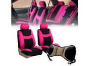Front Bucket Seat Covers Airbag Compatible Yellow With Seat Back Cushion Pad Beige for Auto Car SUV Van