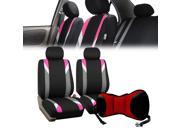 Front Bucket Pair for Auto Vehicle Pink with Seat Back Cushion Pad Red Car SUV Van Truck