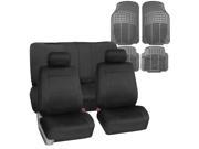 Car Seat Cover Neoprene Waterproof Pet Proof Full Set 2 Headrest Cover Black w 4PCS Mats