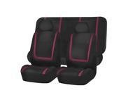 Car Seat Covers Burgundy Black Full Set for Auto Truck SUV with Headrests