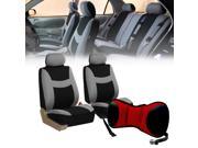 Front Bucket Seat Covers Airbag Compatible Blue With Seat Back Cushion Pad Red for Auto Car SUV Van