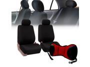 Front Bucket Seat covers Black With Seat Back Cushion Pad Red for Auto Car SUV Van