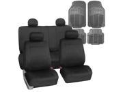 Car Seat Cover Neoprene Waterproof Pet Proof Full Set 4 Headrest Cover Black w 4PCS Mats