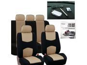 Car Seat Covers Deluxe Complete Set Beige Free Gift Dash Grip Pad