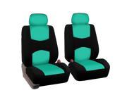 Front Bucket Seat Covers Pair with Black Dash Pad Combo Mint for Truck Van SUV Sedan