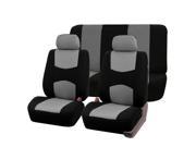 Multifunctional Fabric Car Seat Covers Airbag Split Gray Black