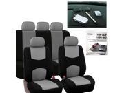 Car Seat Covers Premium Set Gray Free Gift Dash Grip Pad