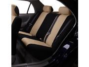 Pair Bench Fabric Seat Covers Split Beige Black