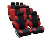 3 Row Seat Covers SUV Van Red Airbag Ready Split Bench 8 Seaters
