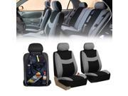 Airbag Ready Combo Bucket Cover w Seat Back Organizer Combo Car SUV Gray