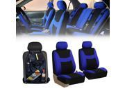 Airbag Ready Combo Bucket Cover w Seat Back Organizer Combo Car SUV Blue