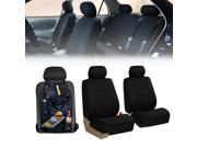 Airbag Ready Combo Bucket Cover w Seat Back Organizer Combo Car SUV Black