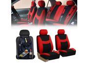 Airbag Ready Combo Bucket Cover w Seat Back Organizer Combo Car SUV Red