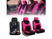 Airbag Ready Combo Bucket Cover w Seat Back Organizer Combo Car SUV Pink