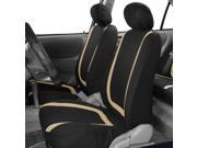 UPC 203231102004 product image for Front Car Seat Covers Beige Black Set for Auto w/Head Rests | upcitemdb.com