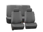 Gray PU Leather Car Seat Cover Set Headrests Floor Mat Set Gray PU Leather Car Seat Cover Set Headrests Floor Mat Set