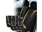 UPC 203231112003 product image for Car Seat Covers Beige Black Full Set for Auto Truck SUV with Headrests | upcitemdb.com