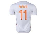 Men s 2015 Netherlands Arjen Robben 11 White Away Soccer Jersey US Size Small