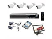 CCTV DIY System Kit DVR H.264 HDD 4x CMOS 1 3 700TVL 3.6mm Outdoor Cameras with FREE 4 SETs of Passive Balun 500GB Hard disk and 7? inch TFT CCTV mini monitor