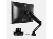 LCD Monitor Desktop Mount with Gas Spring for 1 Screen up to 27 VESA 100 x 100mm Build in USB port extension with 1m USB extension cable