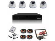 CCTV System Kit ADH DVR H.264 HDD 4x CMOS 1 4? 1.0MP 3.6mm Dome Cameras with 1TB Hard disk and 7? inch TFT CCTV mini monitor
