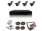 CCTV System Kit ADH DVR H.264 HDD 4x CMOS 1 4? 1.0MP 3.6mm Waterproof Cameras with 1TB Hard disk and 7? inch TFT CCTV mini monitor