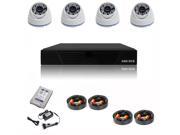 CCTV System Kit ADH DVR H.264 HDD 4x CMOS 1 4? 1.0MP 3.6mm Dome Cameras with 1TB Hard disk