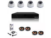 CCTV System Kit ADH DVR H.264 HDD 4x CMOS 1 4? 1.0MP 3.6mm Dome Cameras with 2TB Hard disk