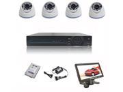 CCTV System NVR Kit H.264 HDD 4x720P 1.0 MegaPixels 3.6mm Dome Cameras with 1TB Hard disk and 7?inch mini monitor