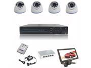 CCTV System NVR Kit H.264 HDD 4x720P 1.0 MegaPixels 3.6mm Dome Cameras with 1TB Hard disk 7?inch mini monitor and 5 Ports Switch