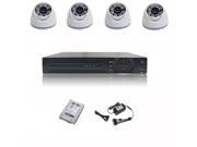 CCTV System NVR Kit H.264 HDD 4x720P 1.0 MegaPixels 3.6mm Dome Cameras with 1TB Hard disk