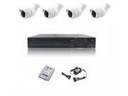 CCTV System NVR Kit H.264 HDD 4x720P 1.0 MegaPixels 3.6mm Waterproof Cameras with 1TB Hard disk
