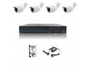 CCTV System NVR Kit H.264 HDD 4x720P 1.0 MegaPixels 3.6mm Waterproof Cameras with 2TB Hard disk