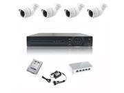 CCTV System NVR Kit H.264 HDD 4x720P 1.0 MegaPixels 3.6mm Waterproof Cameras with 1TB Hard disk and 5 Ports Switch