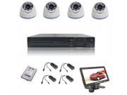 CCTV System NVR Kit H.264 HDD 4x720P 1.0 MegaPixels 3.6mm Dome Cameras with 1TB Hard disk 7?inch mini monitor and POE modules