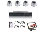 CCTV System NVR Kit H.264 HDD 4x720P 1.0 MegaPixels 3.6mm Dome Cameras with 2TB Hard disk 7?inch mini monitor and POE modules