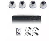 CCTV System NVR Kit H.264 HDD 4x720P 1.0 MegaPixels 3.6mm Dome Cameras with 2TB Hard disk and POE modules