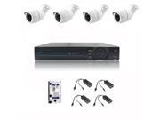 CCTV System NVR Kit H.264 HDD 4x720P 1.0 MegaPixels 3.6mm Waterproof Cameras with 2TB Hard disk and POE modules