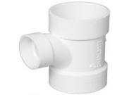 Charlotte 401 White PVC Reducing Sanitary Tee 2 x 1 1 2 x 1 1 2