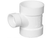 Charlotte 401 White PVC Reducing Sanitary Tee 2 x 2 x 1 1 2